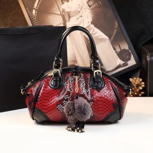 Snake Pattern Tassel Dumpling Bag