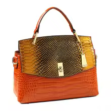 Snake Pattern Leather Crossbody Bag