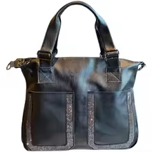 Soft Black Cowhide Laptop Bag