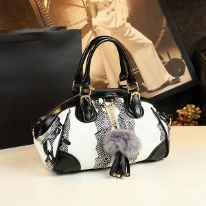 2023 Cowhide Leather Women Tassel Dumpling Bag