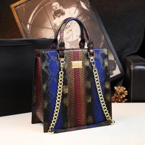 2025 Cowhide Leather Women Serpentine Tote Bag