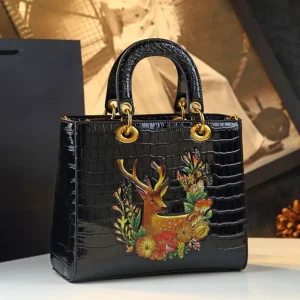 Women's Crocodile Pattern Leather Shoulder Bag