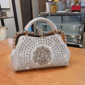 2024 Luxury Leather Women Diamond Tote Bag