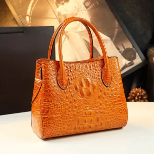Crocodile Leather Women Large Tote Bag
