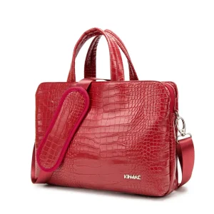 Crocodile Leather Women Laptop Handbag