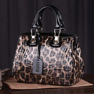 Leopard Cow Leather Women's Handbag