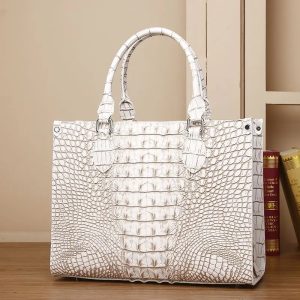 Luxury Crocodile Leather Women Tote Bag