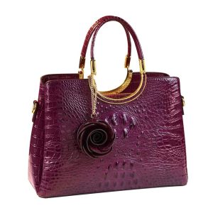 Crocodile Leather Women's Tassel Handbag