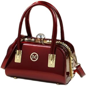 Leather Women's Diamond Evening Bag