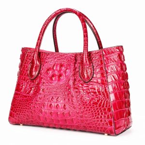 Crocodile Leather Red Tote Bag
