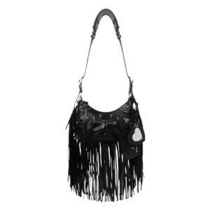 Balenciaga Le Cagole Fringed Shoulder Bag Black