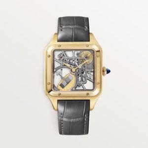 Santos-Dumont skeleton watch equipped with a micro-rotor