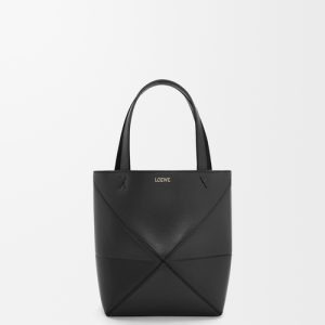 Loewe Mini Puzzle Fold tote in shiny calfskin A657V25X01-1100