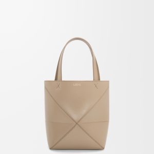 Loewe Mini Puzzle Fold tote in shiny calfskin A657V25X01-2150