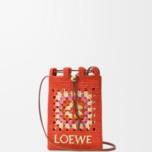 Loewe Drawstring pocket in classic calfskin and raffia C630PHPX07-0520