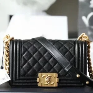 Chanel Boy Chevron Caviar Handle Bags 20cm