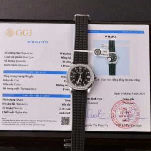 Patek Philippe Rep 11 Watch Aquanaut 5067 Diamonds benzene moissanite Black Dial 35.6 mm