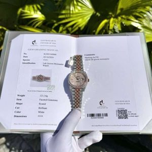 Rolex DateJust Gold-Plated with Full Moissanite Diamonds 41mm