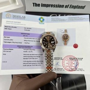 Rolex Rep 11 DateJust Men’s Chocolate Dial 18K Rose Gold GM Factory 41mm
