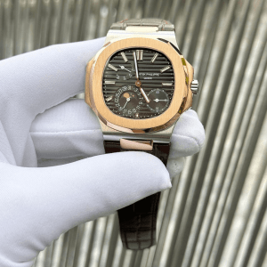Patek Philippe Nautilus 5712 Rose Plated Leather Strap 40mm