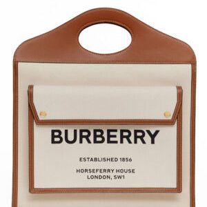 Burberry Medium Two-tone Canvas and Leather Pocket Bag Coffee