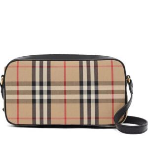 Burberry Small Vintage Check and Leather Camera Bag Apricot
