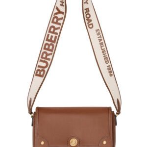 Burberry Topstitched Leather Shoulder Bag Coffee