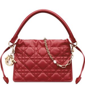 Dior Lady Dior Top Handle Drawstring Mini Bag S0981 Red