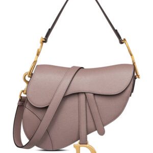 Christian Dior Saddle Bag With Strap Dark Coffee