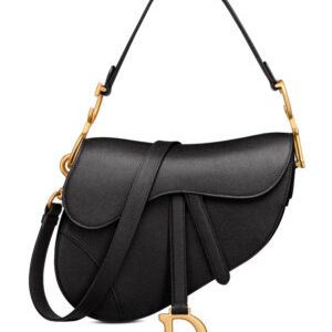 Christian Dior Saddle Bag With Strap Black