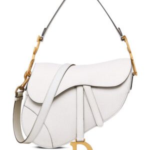 Christian Dior Saddle Bag With Strap White