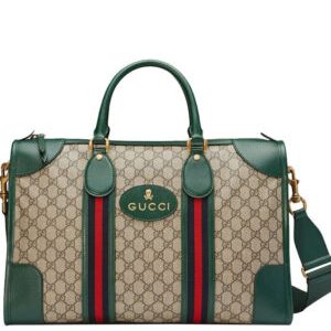 Gucci Soft GG Supreme Duffle Bag With Web 459311 Green