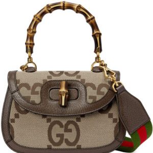 Gucci Small Jumbo GG Bag With Bamboo 675797 Dark Coffee