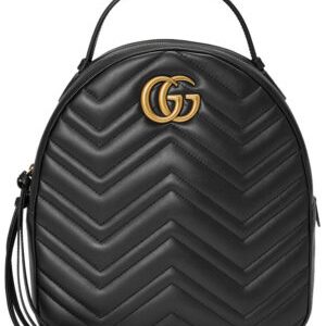 Gucci GG Marmont Quilted Leather Backpack Bag 476671 Black