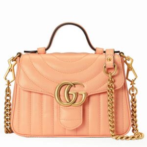 Gucci GG Marmont Mini Top Handle Bag 547260 Pink