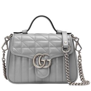 Gucci GG Marmont Mini Handbag 583571 Gray