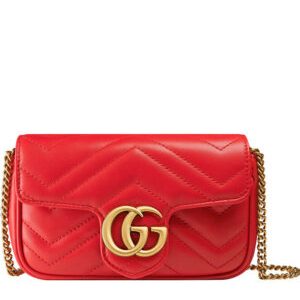 Gucci GG Marmont matelasse leather super mini bag 476433 Red