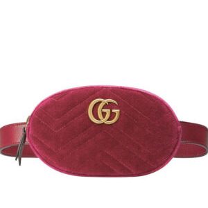 Gucci GG Marmont matelasse velvet belt bag 476434 Mauve