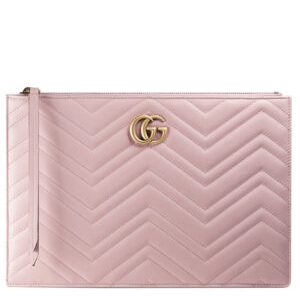 Gucci GG Marmont matelasse leather pouch 476440 Pink