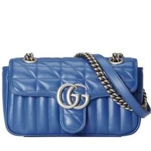 Gucci GG Marmont Matelasse Mini Bag Blue