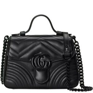 Gucci GG Marmont Mini Top Handle Bag Black