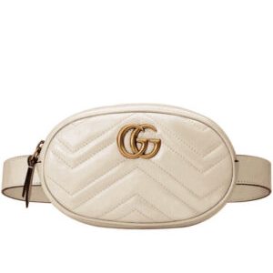 Gucci GG Marmont Matelasse Leather Belt Bag 476434 Cream