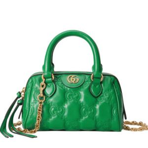 Gucci GG Matelasse Leather Mini Bag 702251 Green