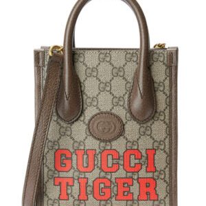 Gucci Tiger GG Mini Tote Bag 671623 Dark Coffee