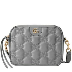 Gucci GG Matelasse Leather Shoulder Bag 702234 Gray