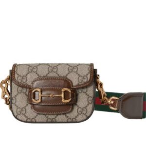 Gucci Horsebit 1955 Strap Wallet 699760 Dark Coffee