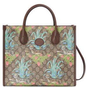 Gucci Tiger GG Small Tote Bag 659983 Green