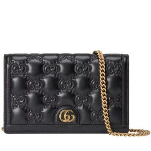 Gucci GG Matelasse Chain Wallet 723787 Black