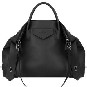 Givenchy Medium Antigona Soft Bag In Smooth Leather Black