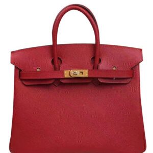 Hermes Birkin 25 Epsom Leather Paon Phw Red